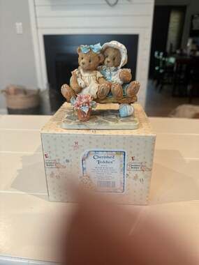 Vintage 1992 Cherished Teddies Tracie & Nicole "Side By Side With Friends" Figur